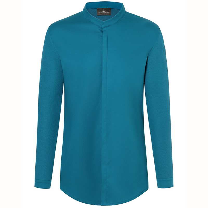 Chaqueta chef diamond manga larga azul petróleo