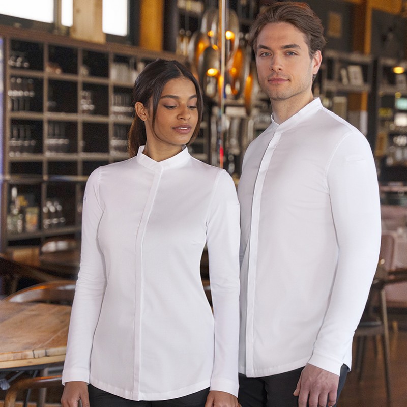 Chaqueta chef diamond manga larga Blanco