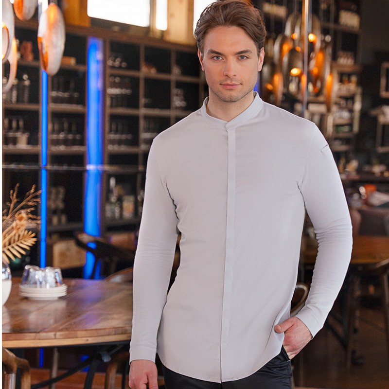 Chaqueta chef diamond manga larga Gris plateado