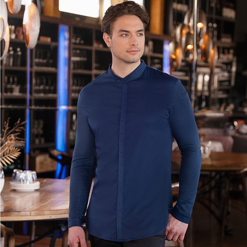 Chaqueta chef diamond manga larga azul acero