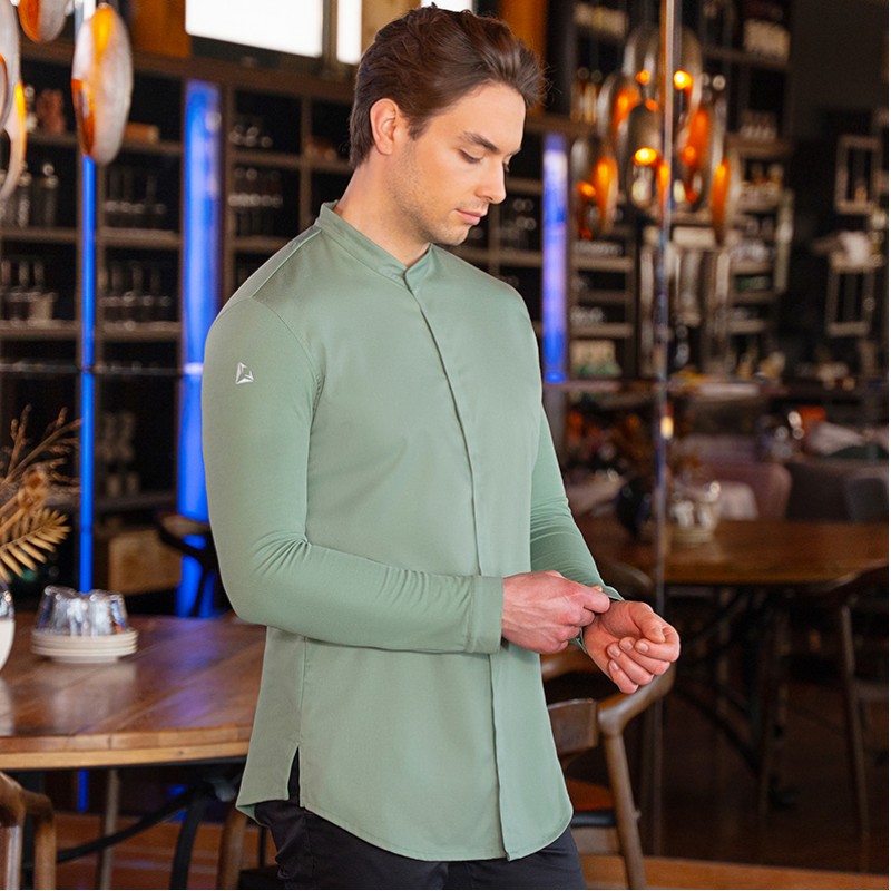 Chaqueta chef diamond manga larga Verde pastel