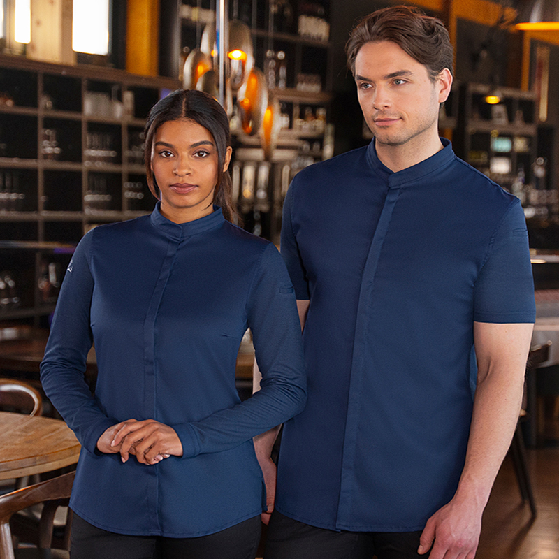 Chaqueta de chef diamond Azul acero