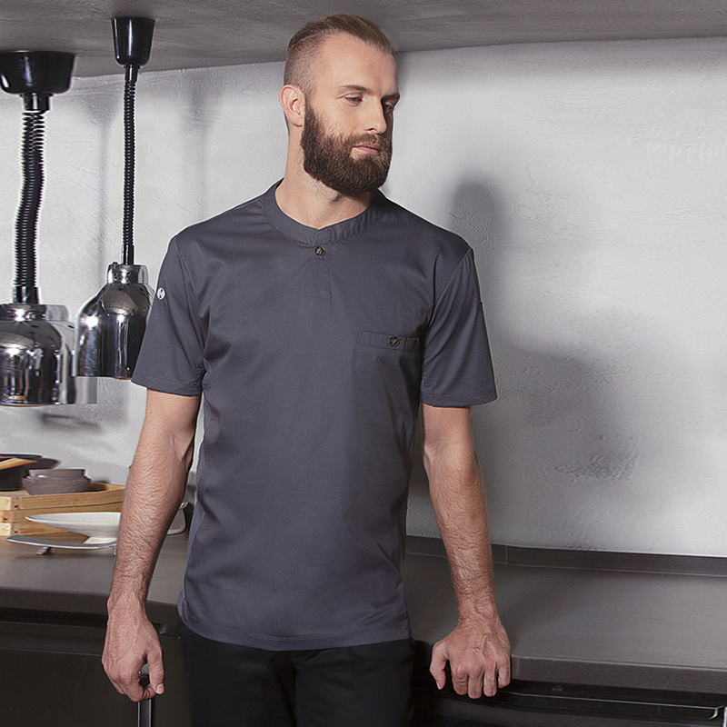 Moderna camiseta de cocinero antracita