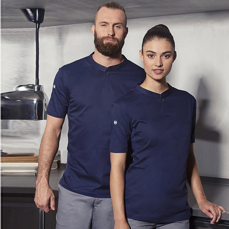 Moderna camiseta de cocinero navy