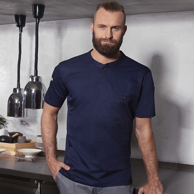Moderna camiseta de cocinero navy