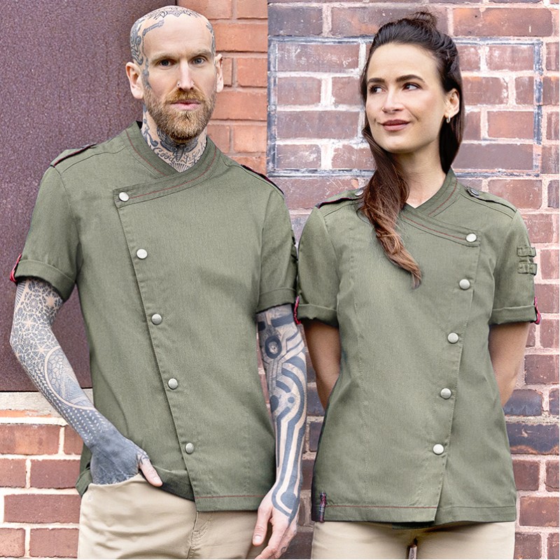 Chaqueta de cocinera Rock chef verde vintage