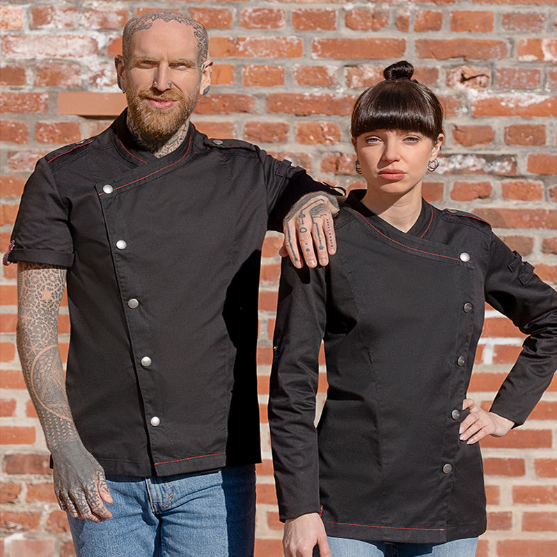Chaqueta de cocinera Rock chef manga larga