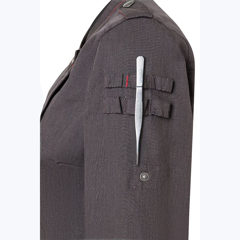 Chaqueta de cocinera rock chef negra manga larga