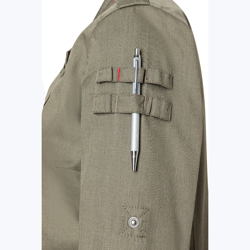 Chaqueta de cocinera rock chef verde manga larga