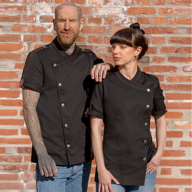 Chaqueta de cocinera Rock chef manga corta