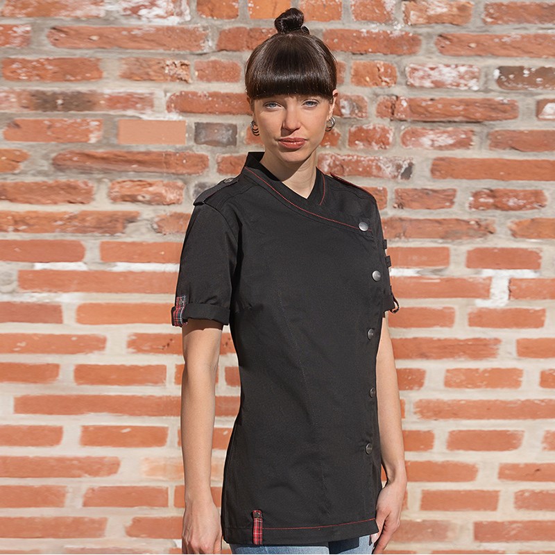 Chaqueta de cocinera Rock chef manga corta