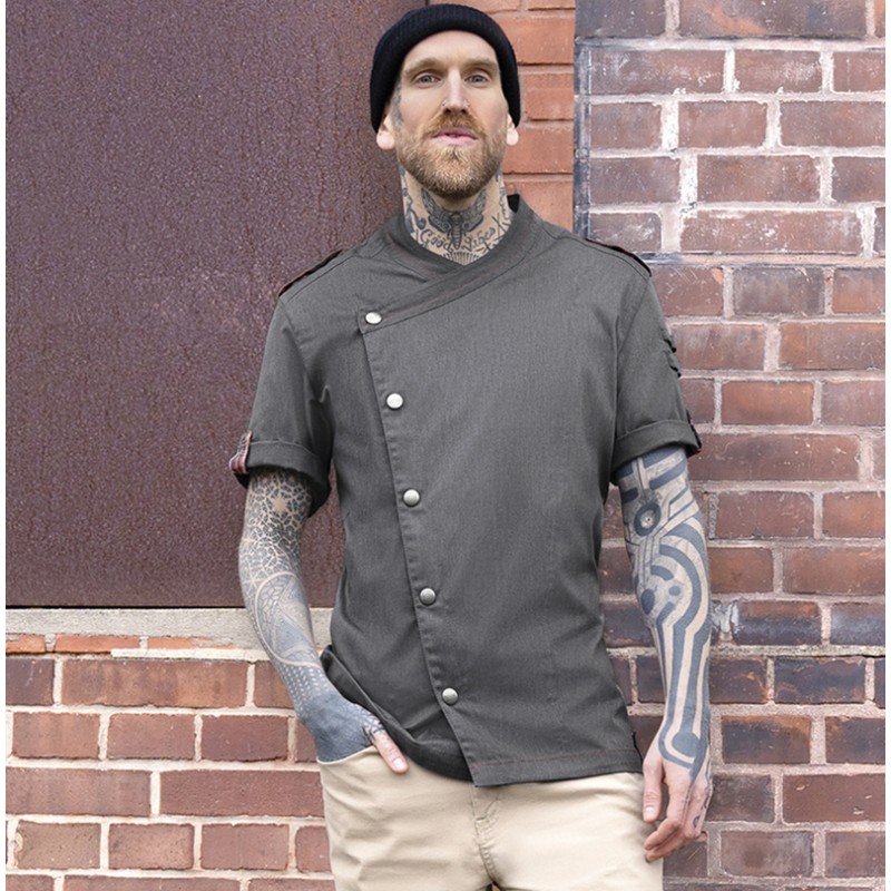 Chaqueta de chef elegante y rockera