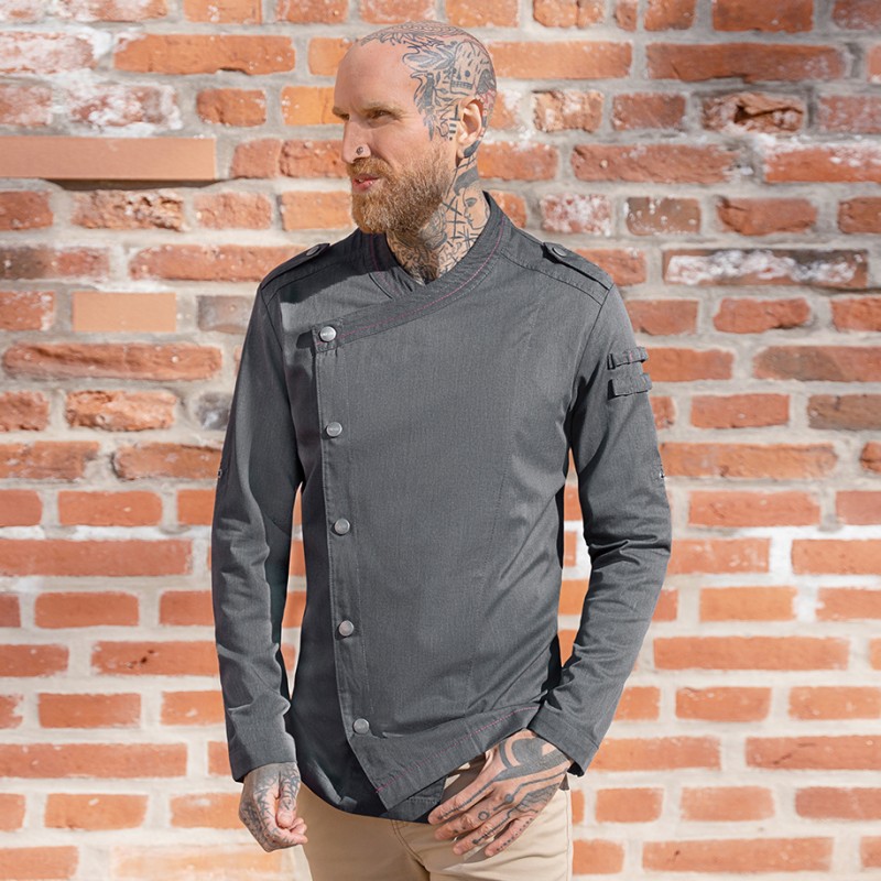 Chaqueta de Rock chef manga larga negra