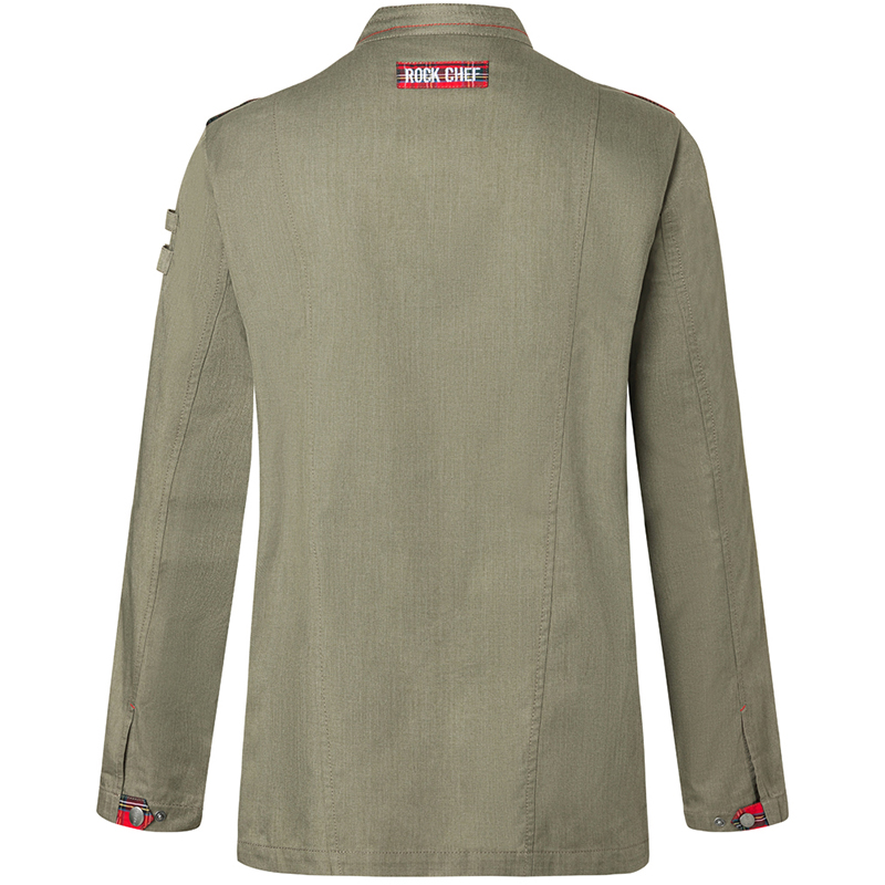 Chaqueta de Rock chef manga larga verde vintage