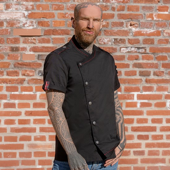 Chaqueta rock chef negra manga corta