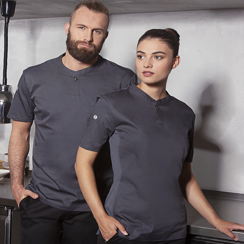 Moderna camiseta de cocinera antracita