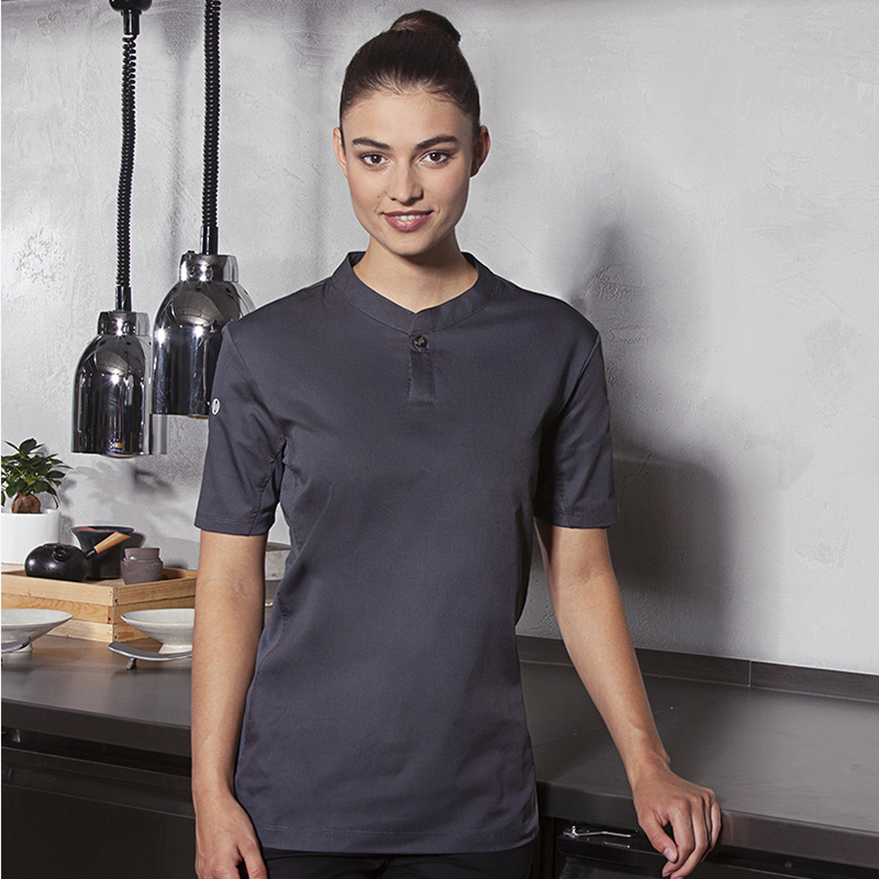 Moderna camiseta de cocinera antracita