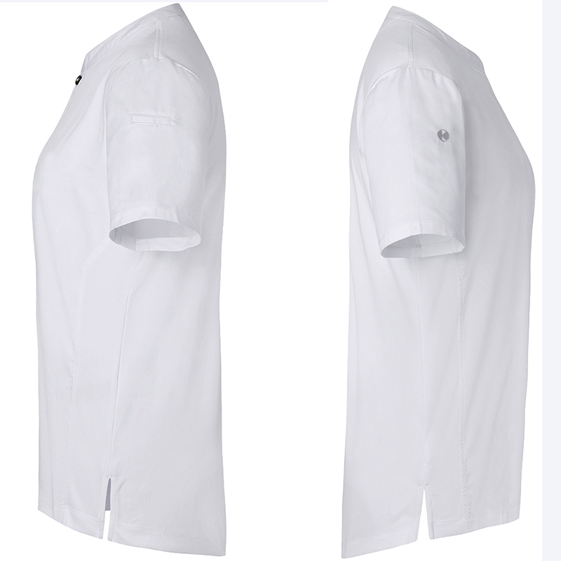 Moderna camiseta de cocinera blanca