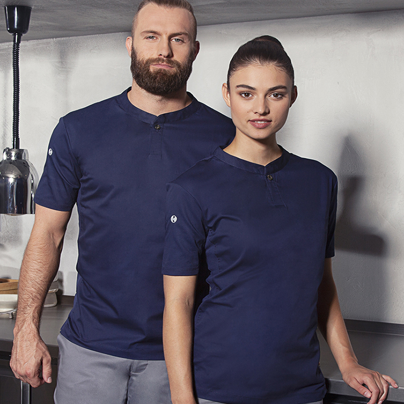 Moderna camiseta de cocinera navy