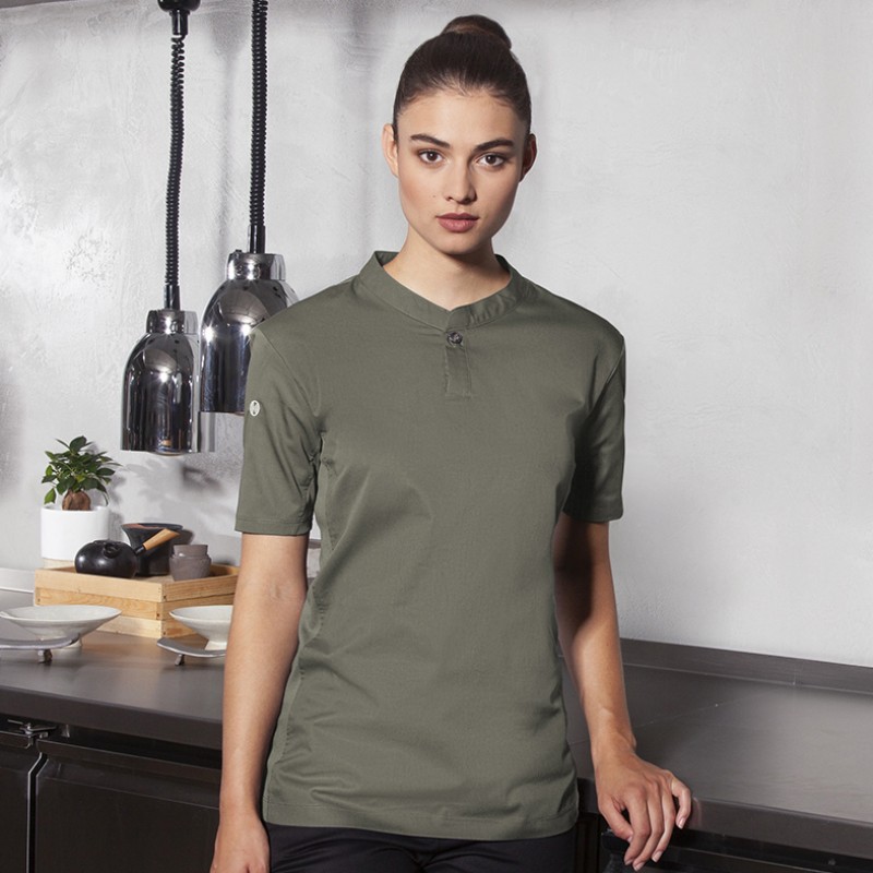 Moderna camiseta de cocinera sage