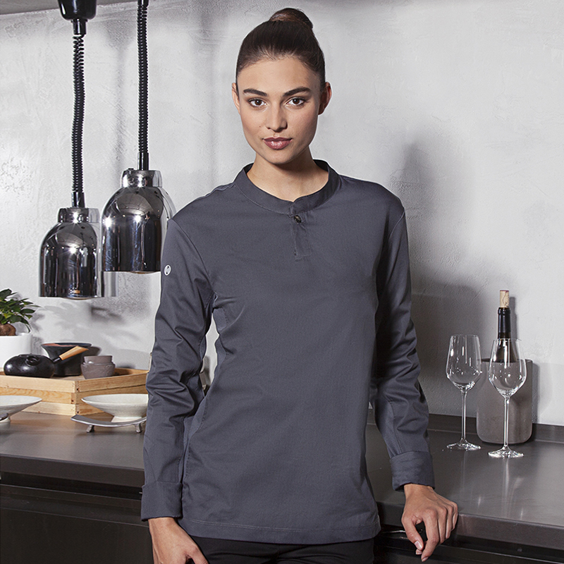 Moderna camiseta de cocinera antracita M/L