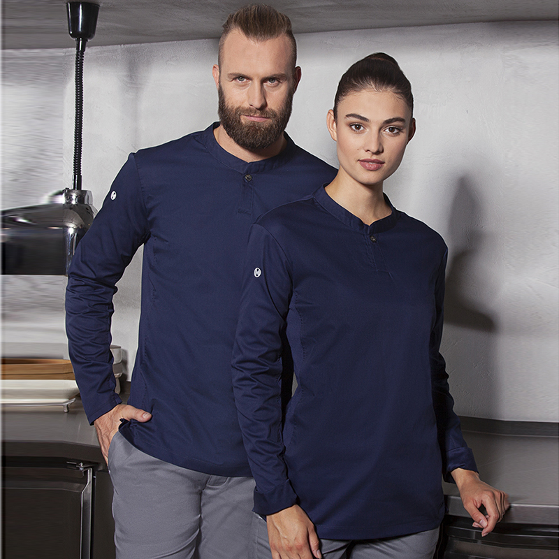 Moderna camiseta de cocinera, marino M/L