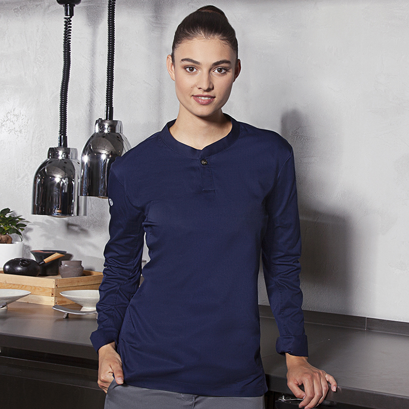 Moderna camiseta de cocinera, marino M/L