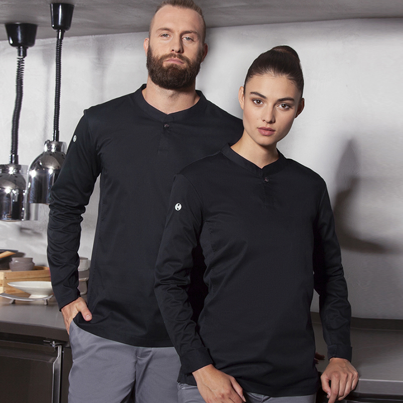 Moderna camiseta de cocinera negro M/L