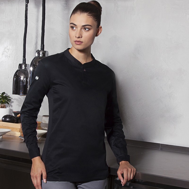 Moderna camiseta de cocinera negro M/L
