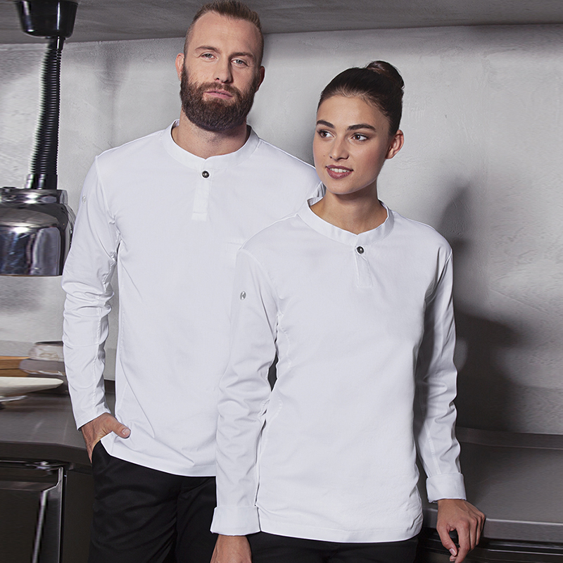 Moderna camiseta de cocinero blanco M/L