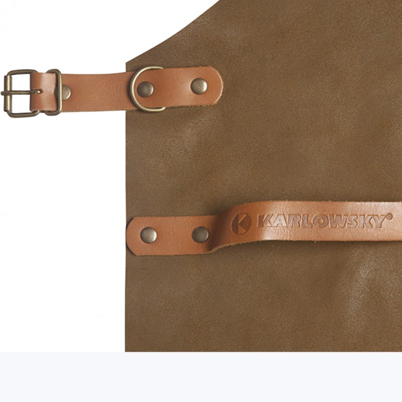 Delantal 100% Piel natural, caramelo