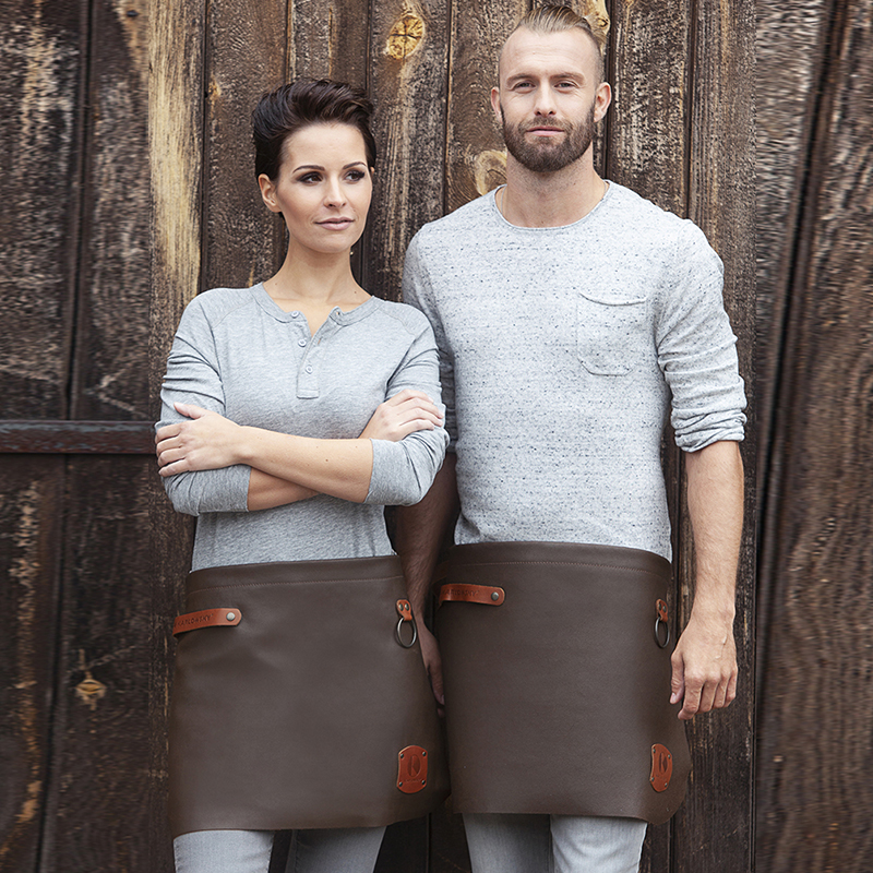 Delantal 100% Piel natural, moka