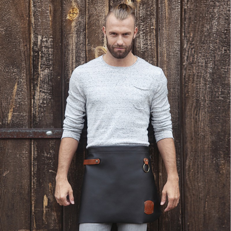 Delantal 100% Piel natural, negro