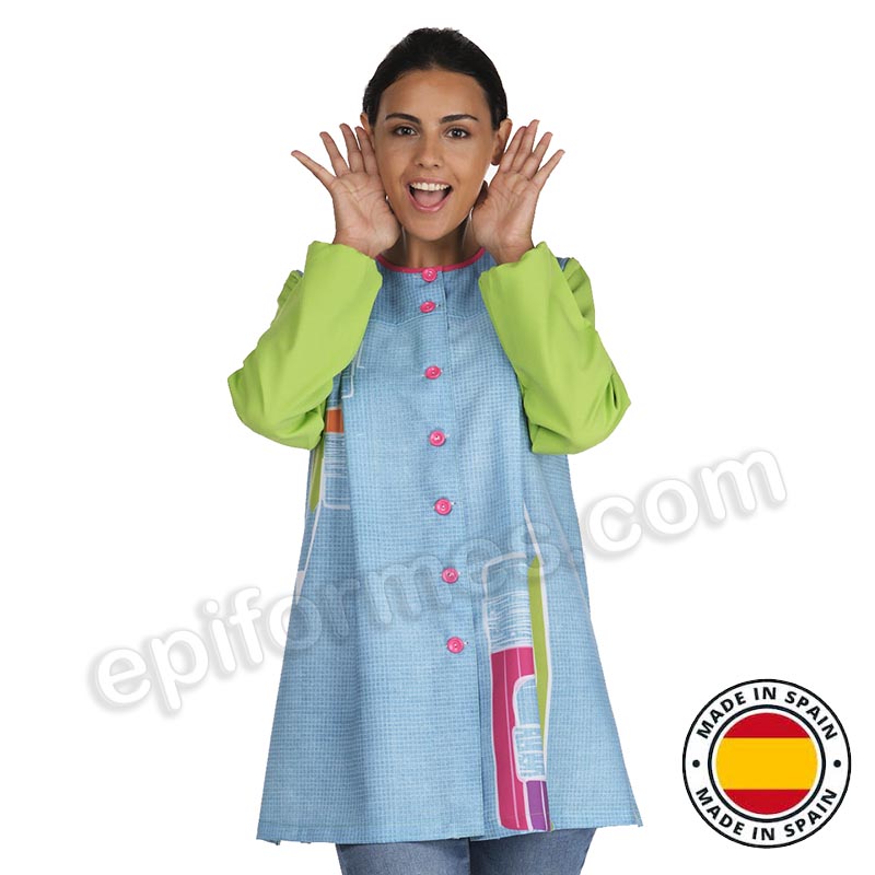 Bata de maestra estampada lápices