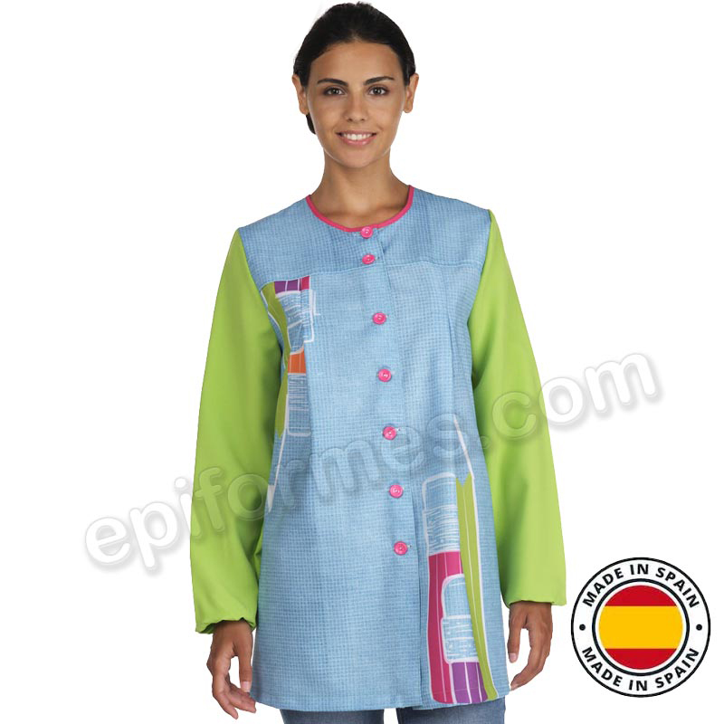 Bata de maestra estampada lápices