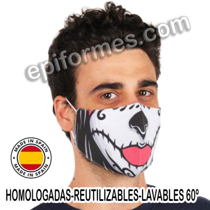 Mascarilla HOMOLOGADA calavera mexicana