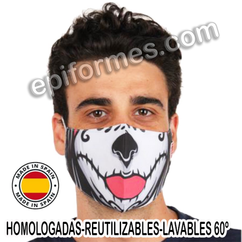 Mascarilla HOMOLOGADA calavera mexicana