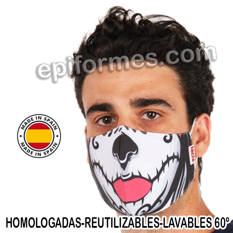 Mascarilla HOMOLOGADA calavera mexicana