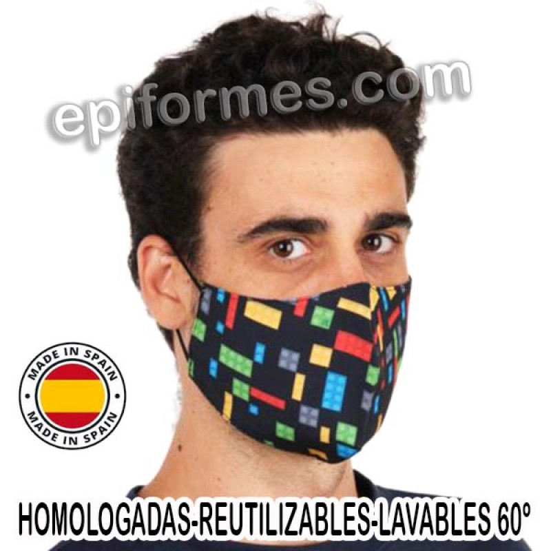 Mascarilla HOMOLOGADA reutilizable lego