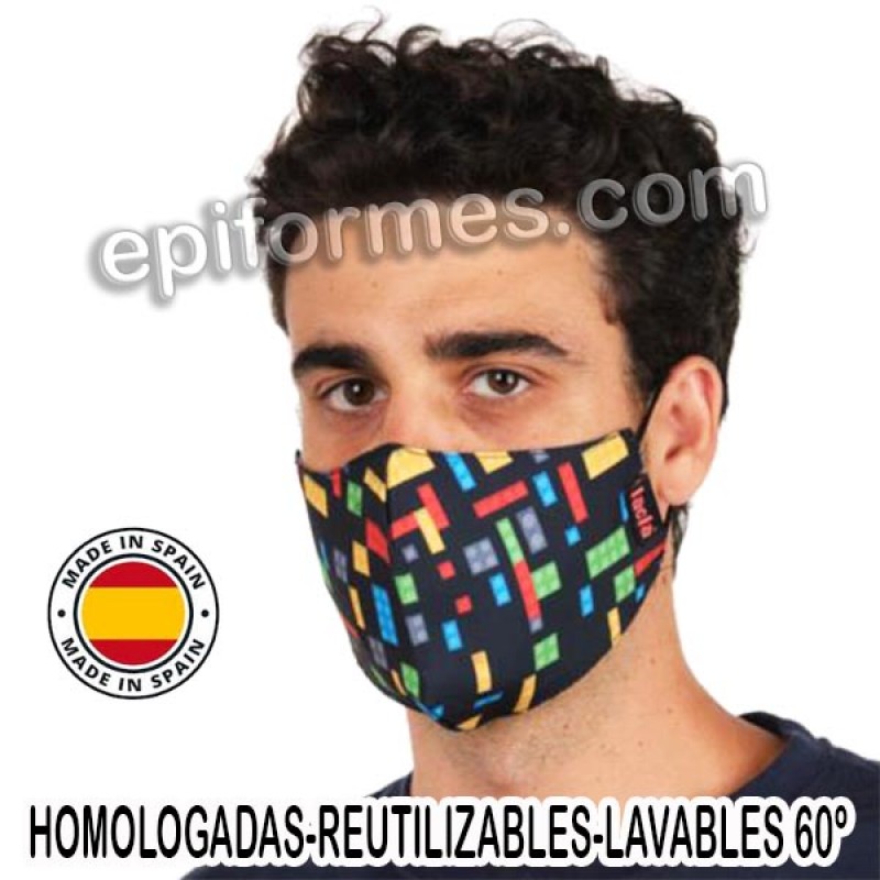 Mascarilla HOMOLOGADA reutilizable lego