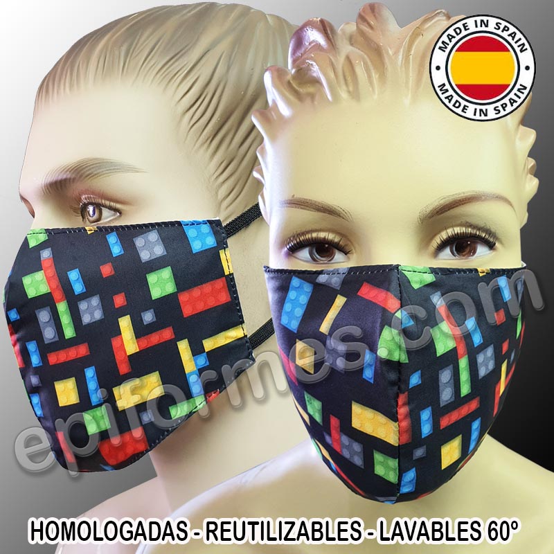 Mascarilla HOMOLOGADA reutilizable lego