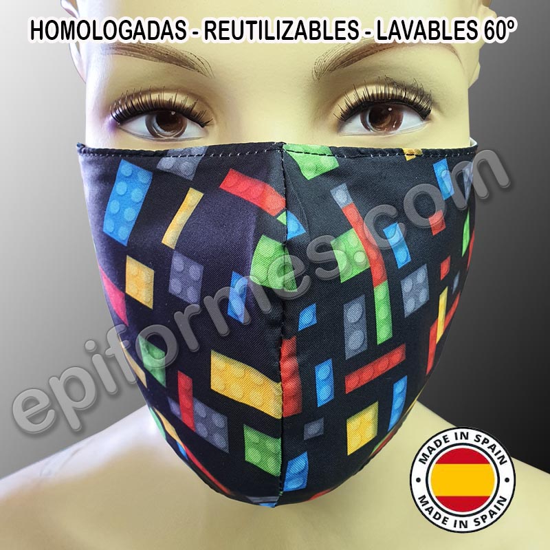 Mascarilla HOMOLOGADA reutilizable lego