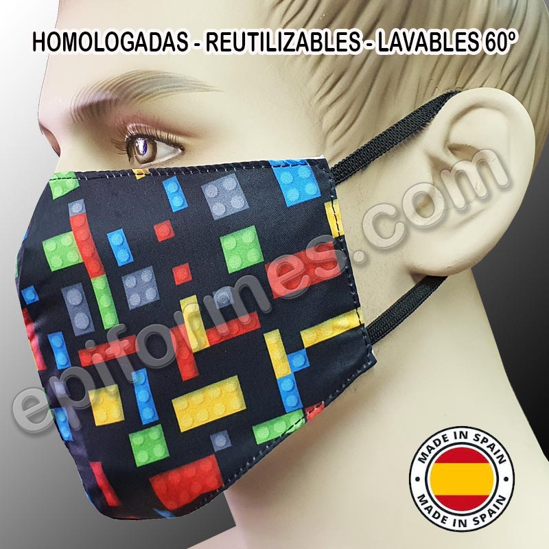 Mascarilla HOMOLOGADA reutilizable lego