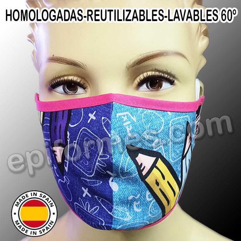 Mascarilla HOMOLOGADA lápìces de colores