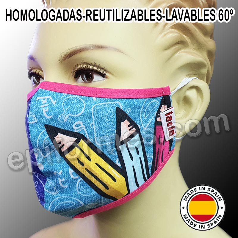 Mascarilla HOMOLOGADA lápìces de colores