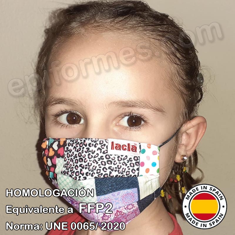 Mascarilla infantil Equivalente FFTP2 Patchwork