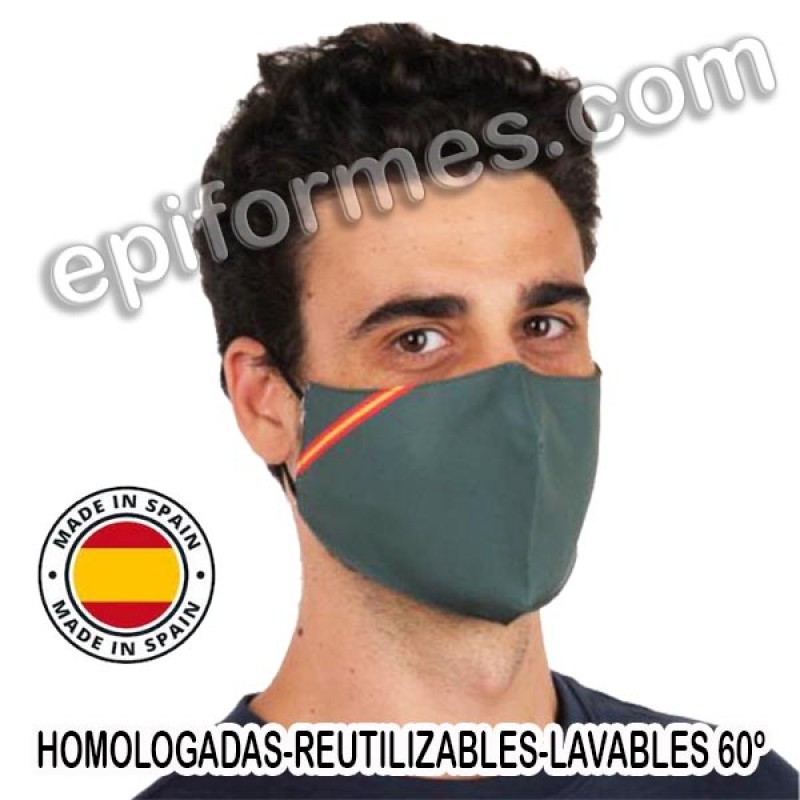 Mascarilla HOMOLOGADA reutilizable verde bandera E...