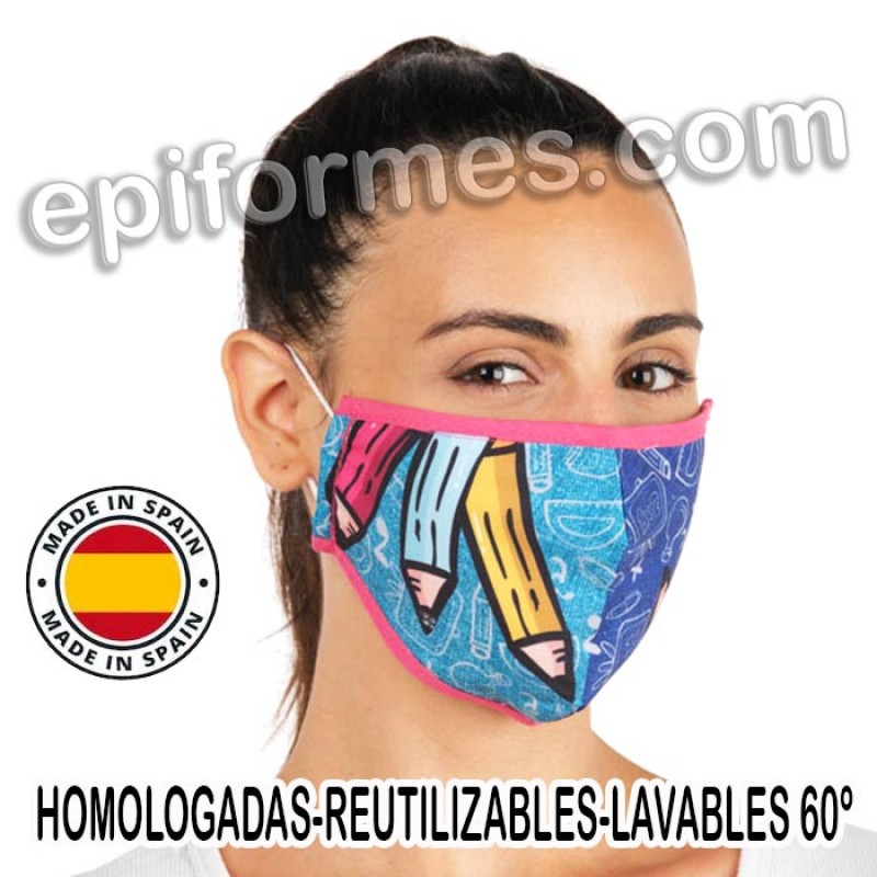 Mascarilla HOMOLOGADA lápìces de colores