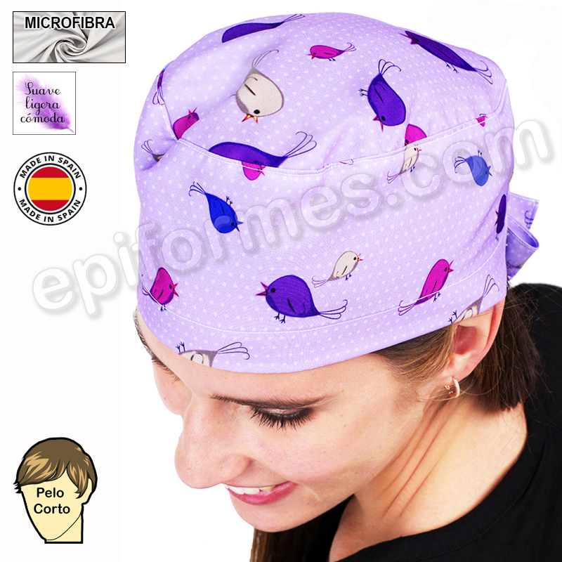 Gorro cirujano pajaritos