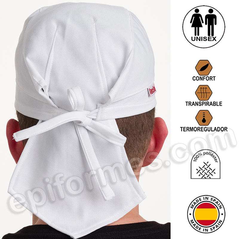 Gorro cocinero, transpirable tipo bandana